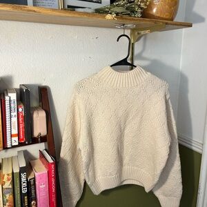 Cozy Cream Knit Sweater, Genuine Irish Wool